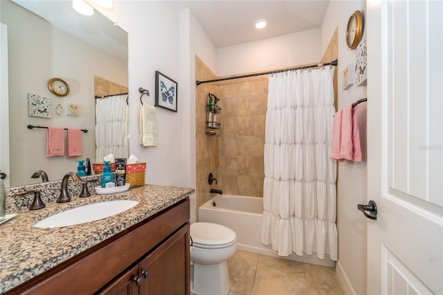 4748 Ballast Crest Cv, Land O Lakes, FL 34638 - full bath with vanity, tile patterned floors, toilet, and shower / tub combo