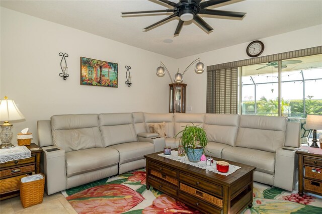 4748 Ballast Crest Cv, Land O Lakes, FL 34638 - living room with ceiling fan and light tile patterned floors