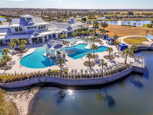 4748 Ballast Crest Cv, Land O Lakes, FL 34638 - bird's eye view of a pool and a large body of water
