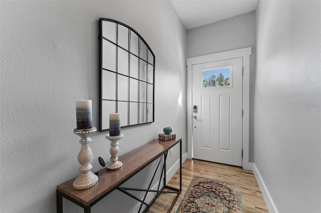 entryway featuring light wood-type flooring