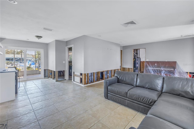 view of tiled living room