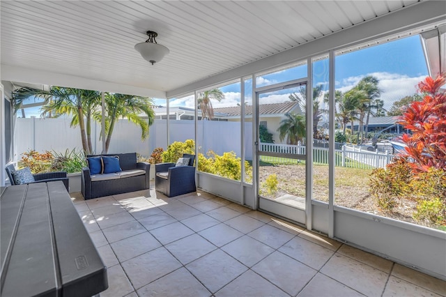 view of unfurnished sunroom