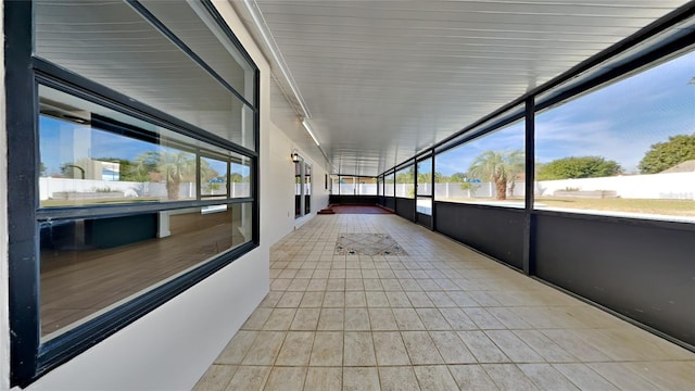 view of unfurnished sunroom