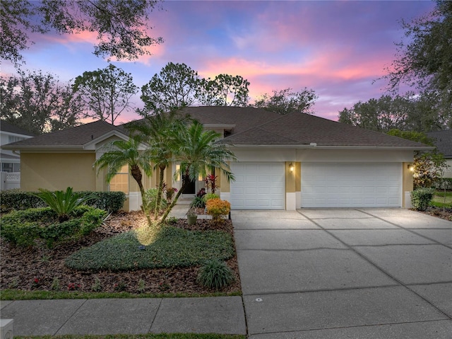 view of front facade featuring a garage