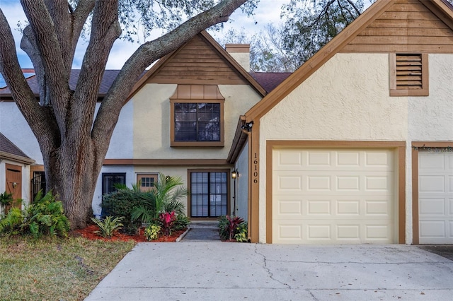 view of front facade with a garage