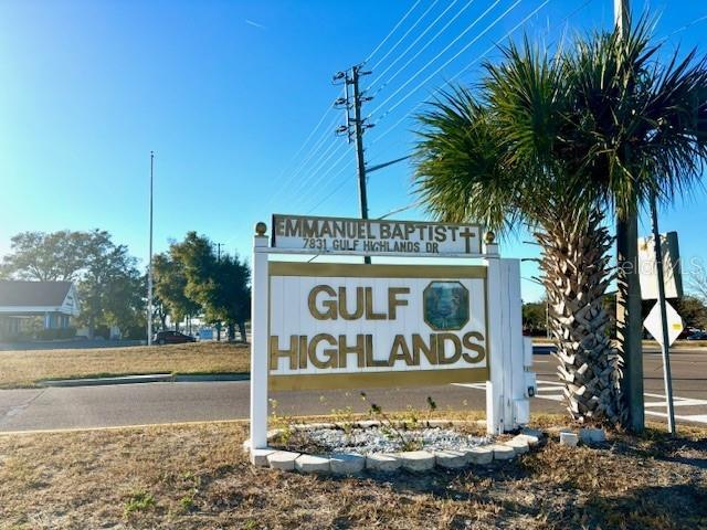 view of community sign