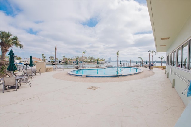 view of pool with a patio area