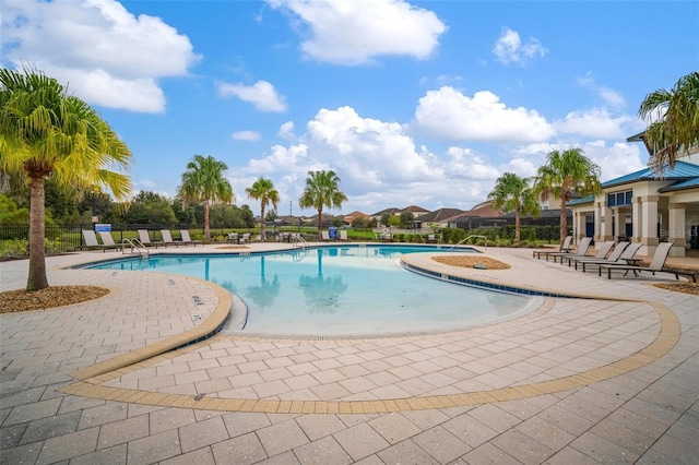 view of pool with a patio area