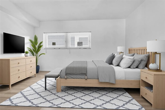 bedroom with light hardwood / wood-style flooring