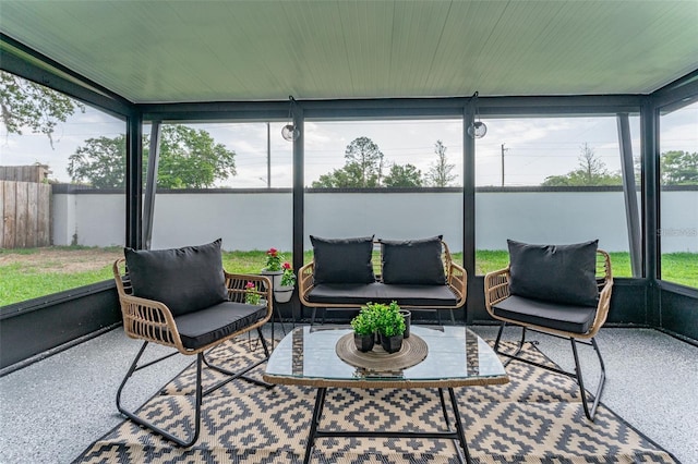 view of sunroom