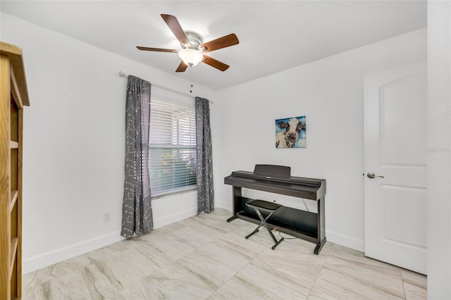 office area featuring ceiling fan