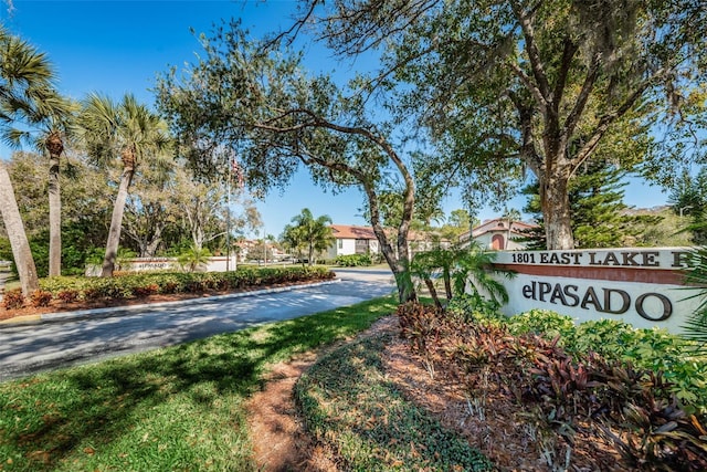 view of community sign