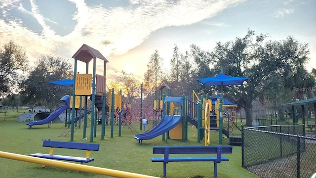 view of play area featuring a yard