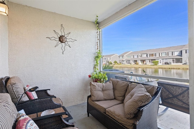 balcony with a water view