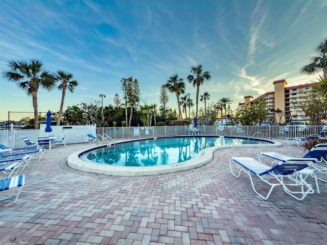 view of pool featuring a patio