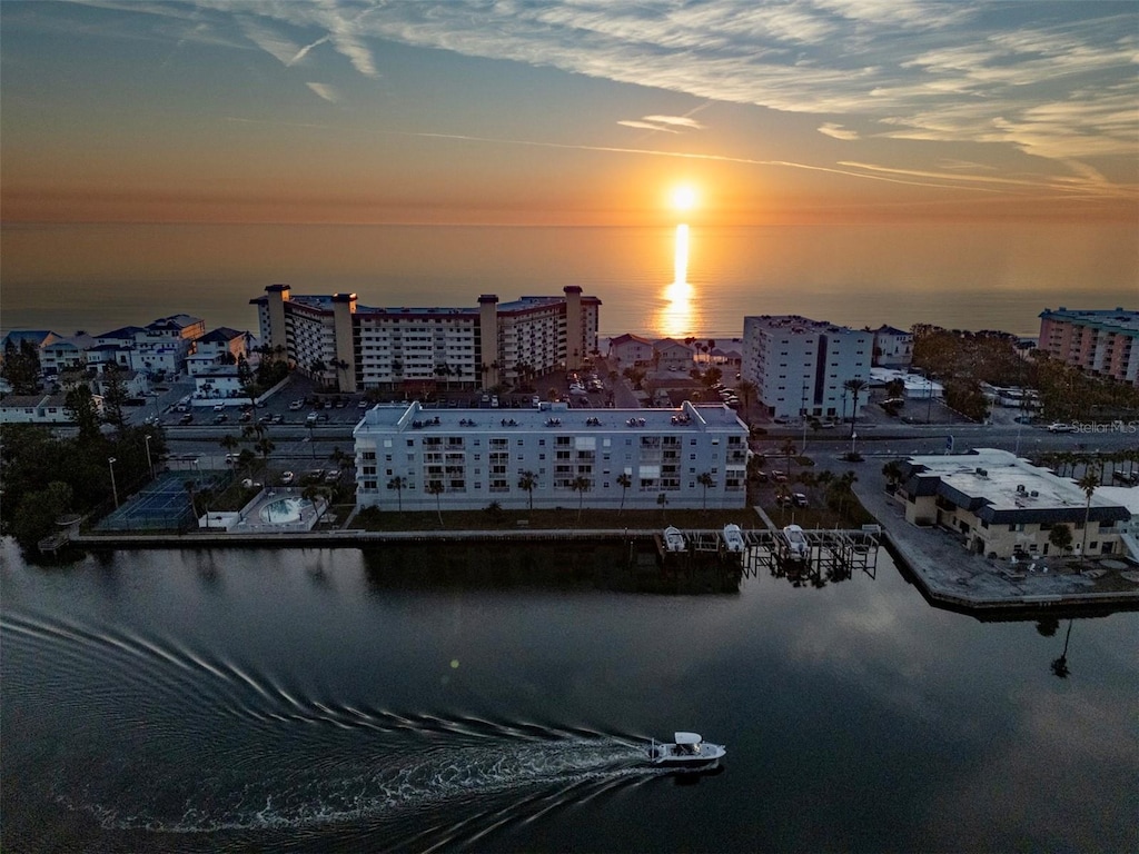 18325 Gulf Blvd Unit 405, Redington Shores, FL 33708 - birds eye view of property featuring a city view and a water view