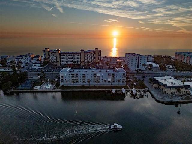18325 Gulf Blvd Unit 405, Redington Shores, FL 33708 - birds eye view of property featuring a city view and a water view
