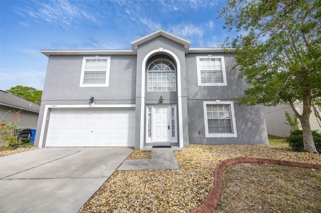 view of front of home with a garage