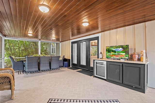 view of patio / terrace featuring french doors