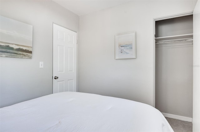 bedroom with a closet