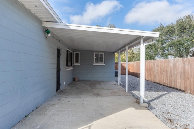 view of patio / terrace with a carport