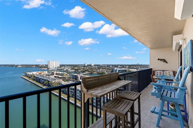 balcony with a water view