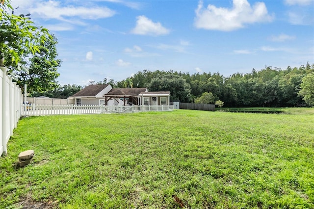 view of yard with a gazebo