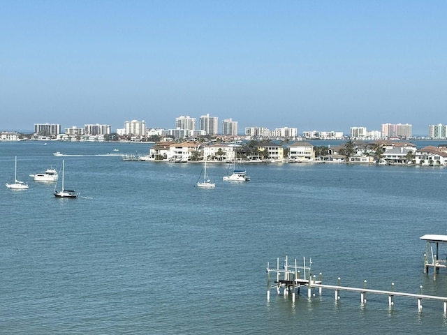 water view with a dock