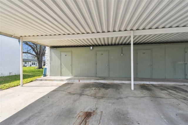 garage with a carport