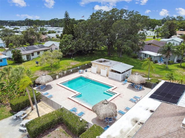 view of pool featuring a patio