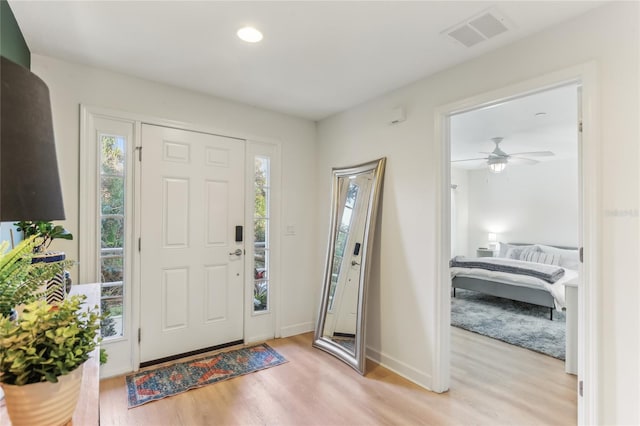 foyer featuring light wood-type flooring