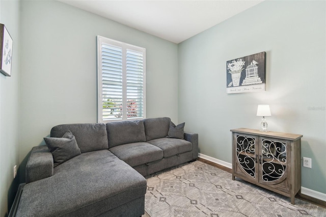 living room featuring light hardwood / wood-style flooring