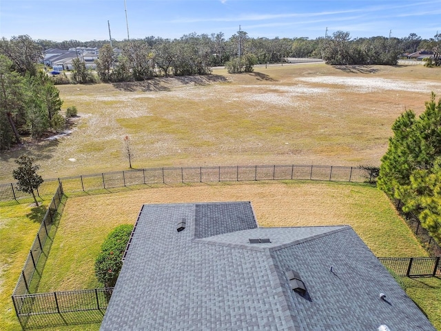 drone / aerial view with a rural view