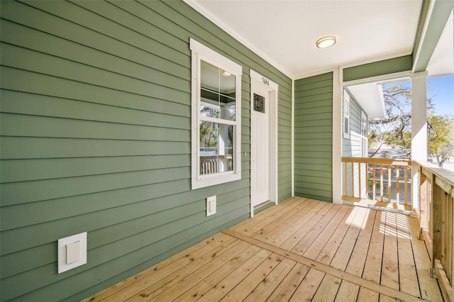 wooden deck with covered porch