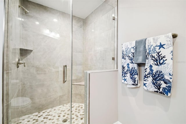 bathroom featuring walk in shower