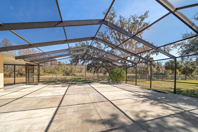 view of patio with a lanai