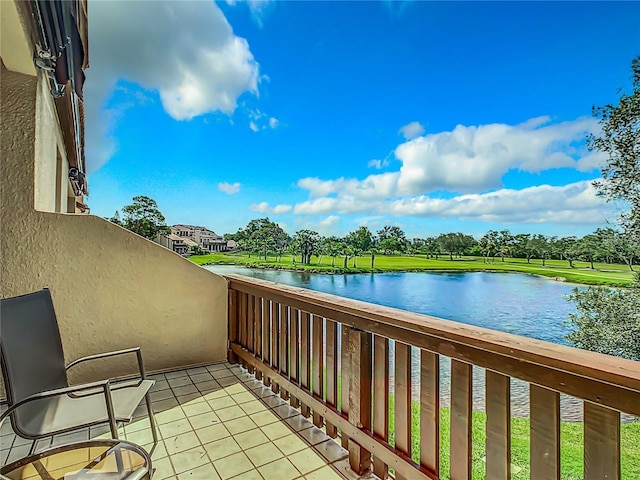 balcony with a water view