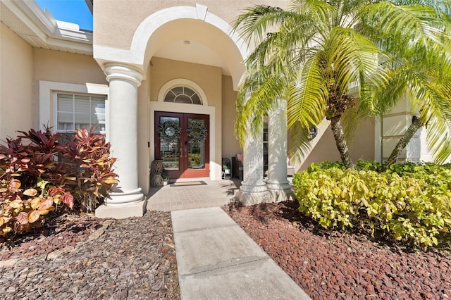 entrance to property with french doors