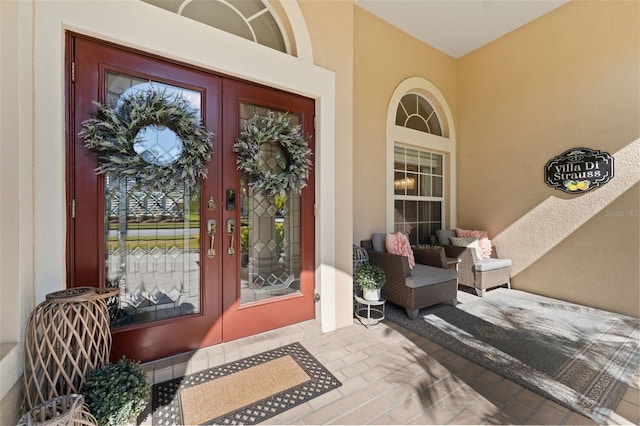 view of exterior entry with french doors