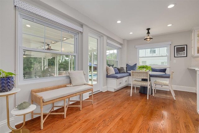 interior space featuring a wealth of natural light and ceiling fan