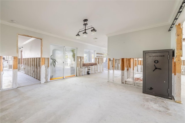 interior space featuring crown molding