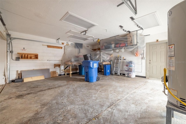 garage featuring gas water heater