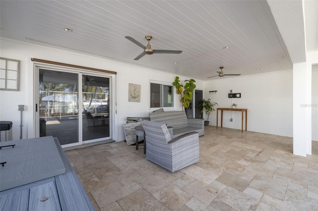 view of patio / terrace with ceiling fan