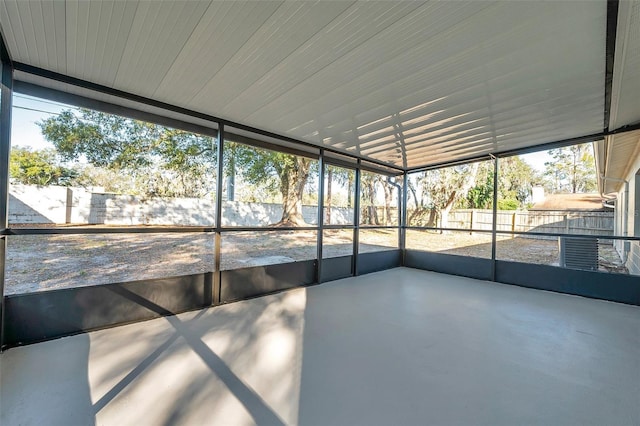 view of unfurnished sunroom