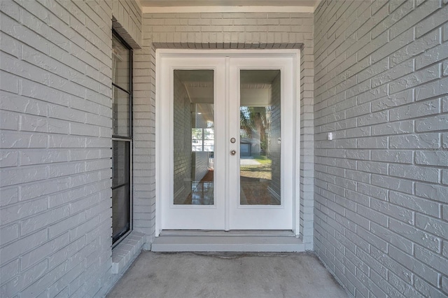 doorway to property with french doors