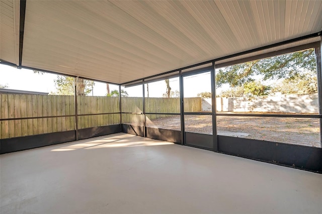 view of unfurnished sunroom