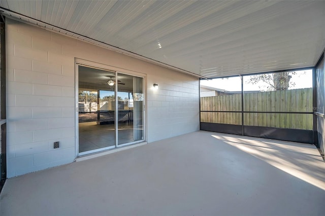 view of unfurnished sunroom