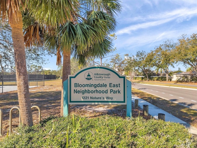 view of community sign