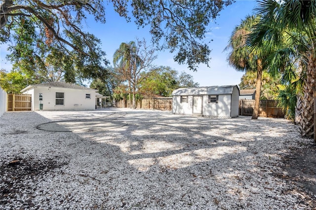 exterior space with a storage unit