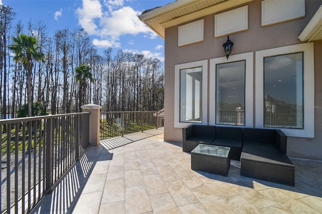 view of patio with an outdoor living space